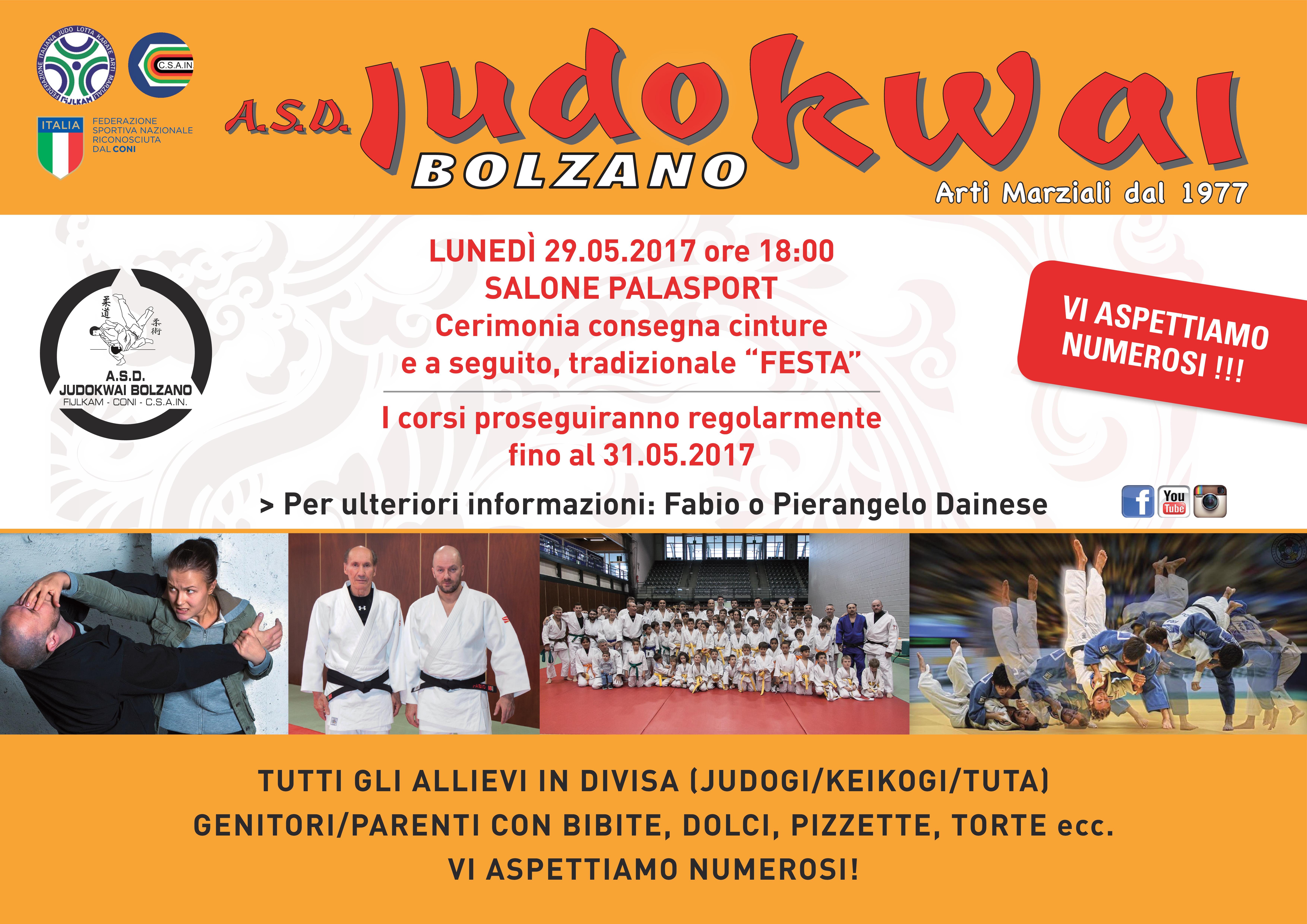A.S.D. Judokwai Bolzano   Cerimonia consegna Cinture 2016_2017 e tradizionale Festa