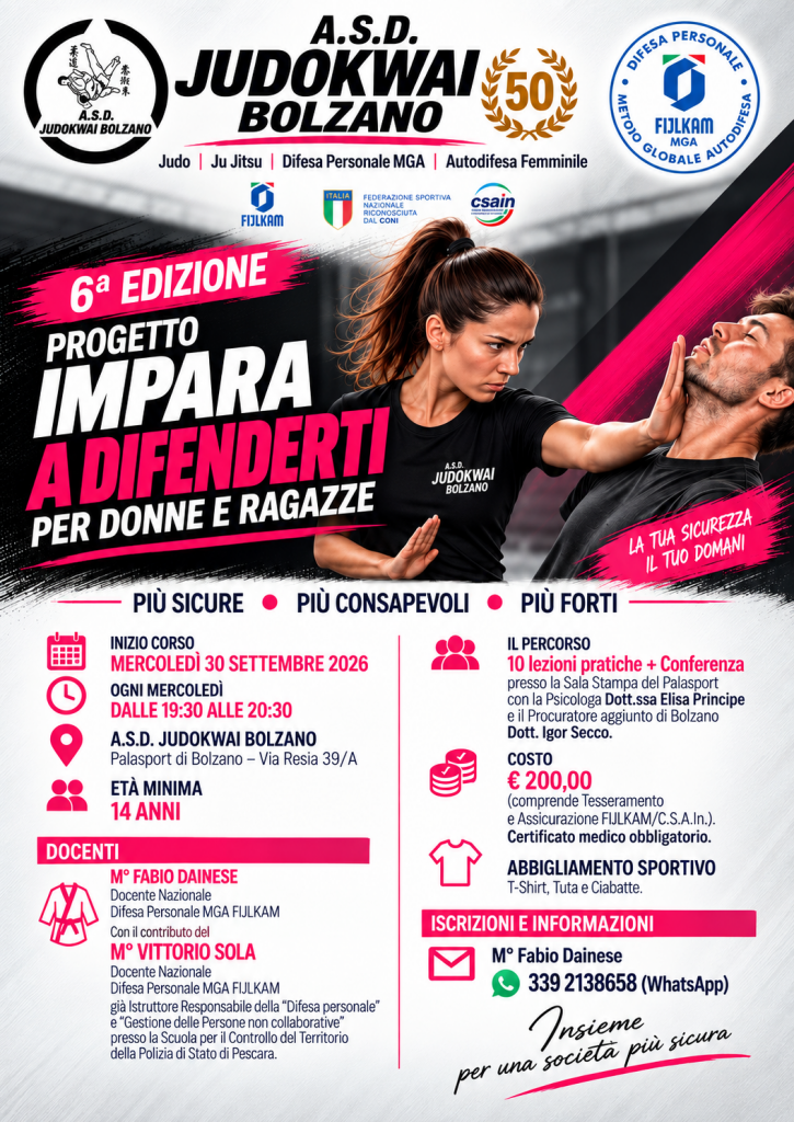 6° Edizione Progetto Impara a difenderti A.S.D. Judokwai Bolzano 6